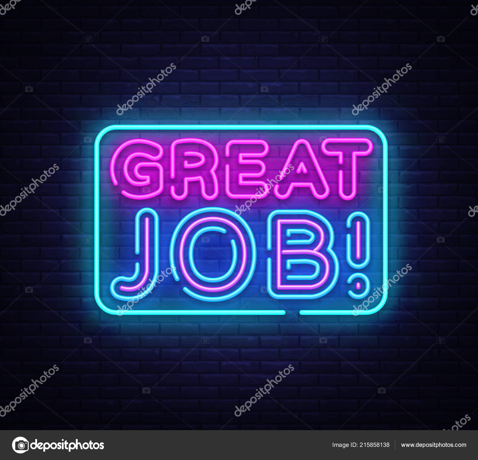 Great Job neon sign vector. Great Job Design template neon ...