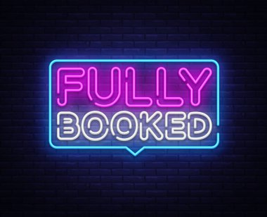Tam Neon metin vektör ayırtıldı. Tam neon tabela, tasarım şablonu, modern trend tasarım, gece neon tabela, gece parlak reklam, ışık afiş ayırtıldı, sanat ışık. Vektör çizim