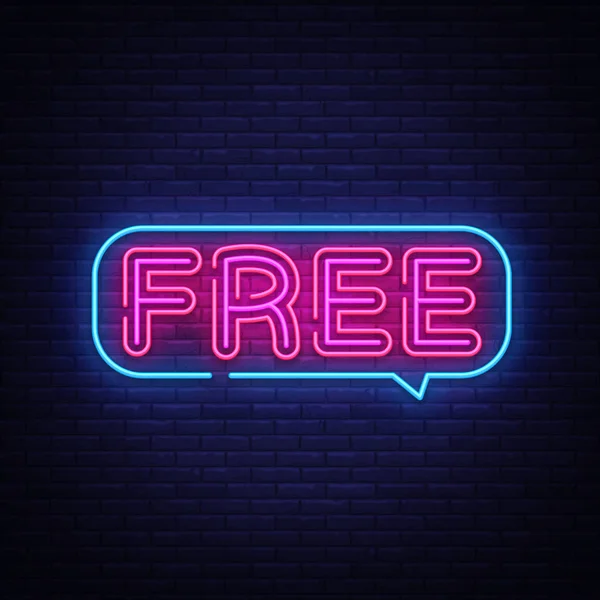 Free Neon Text Vector Semn Neon Gratuit Șablon Design Design — Vector de stoc