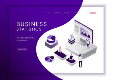 İş analizi konsepti. Grafik ve denetim dokümantasyonu, ekonomik analiz mali bütçesi. Beyaz arka planda yalıtılmış düz isometrik vektör çizimi