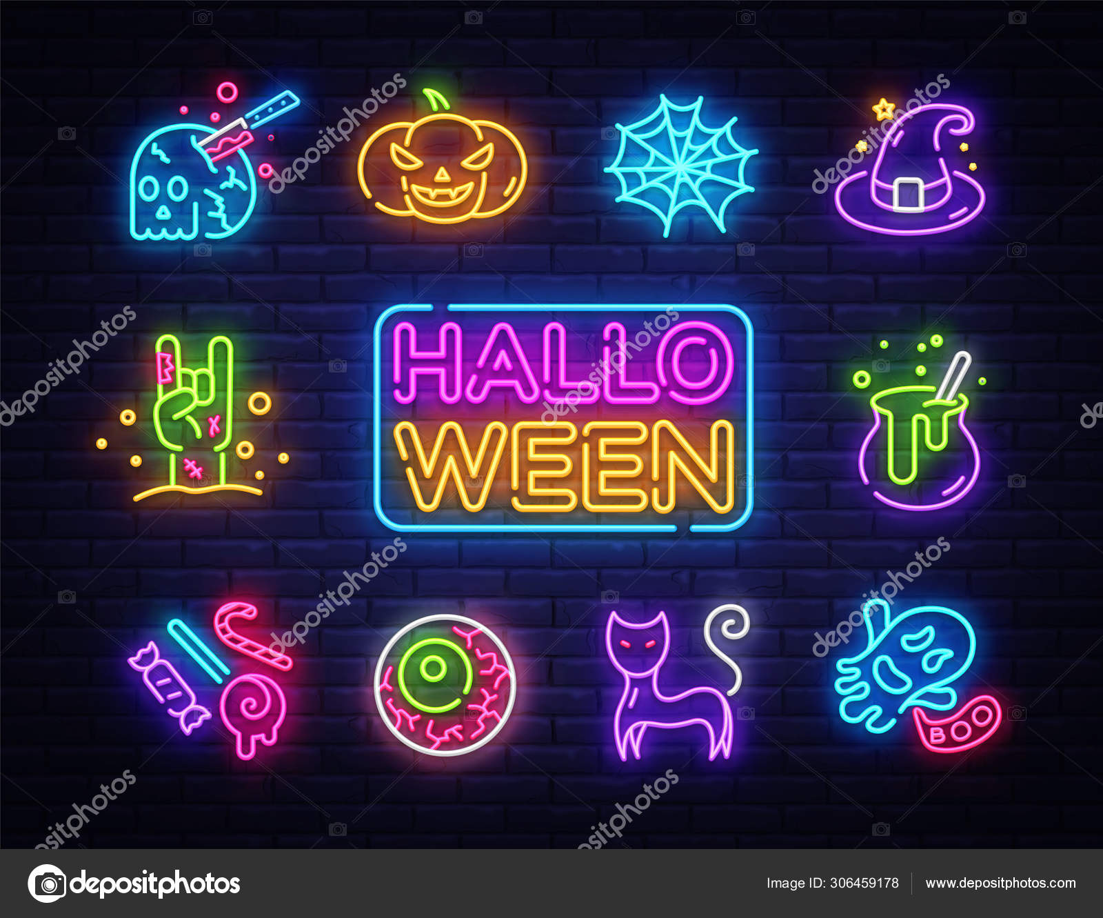 aprender leninismo desierto Bright neon bat halloween imágenes de stock de arte vectorial |  Depositphotos