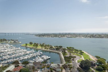 San Diego Körfezi ve Coronado Adası, California, Amerika Birleşik Devletleri - havadan görünümü