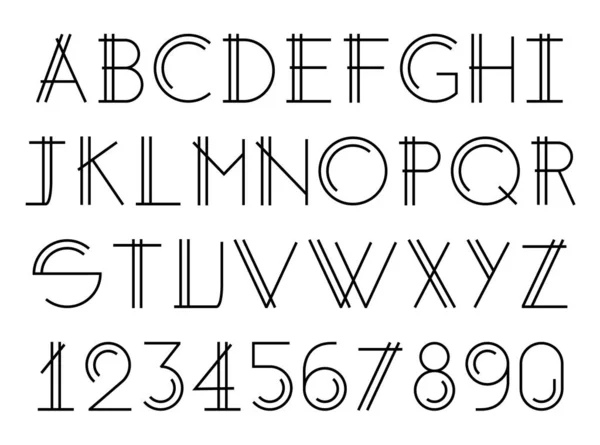 Moderne Zweizeilige Schrift Alphabet Elegantes Design Vektor — Stockvektor