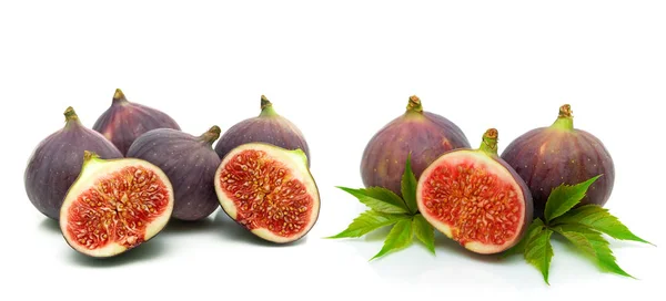 Ripe Figs Closeup White Background Horizontal Photo — Stock Photo, Image