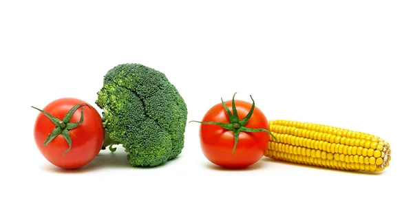Grønnsaker som er isolert på hvit bakgrunn – stockfoto