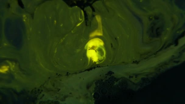 Royaume des couleurs.Liquides colorés en mouvement.Visuels Macro Colours Huile colorante alimentaire. Peinture colorée abstraite Vue du dessus 