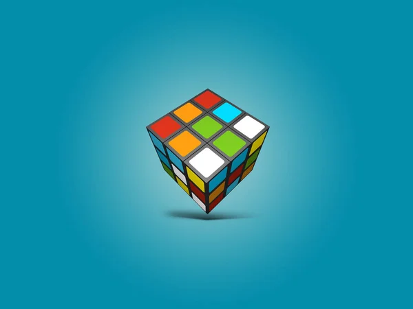 Rubik Kubus Afbeelding Achtergrond Denken Probleemoplossing Brainstormen — Stockfoto