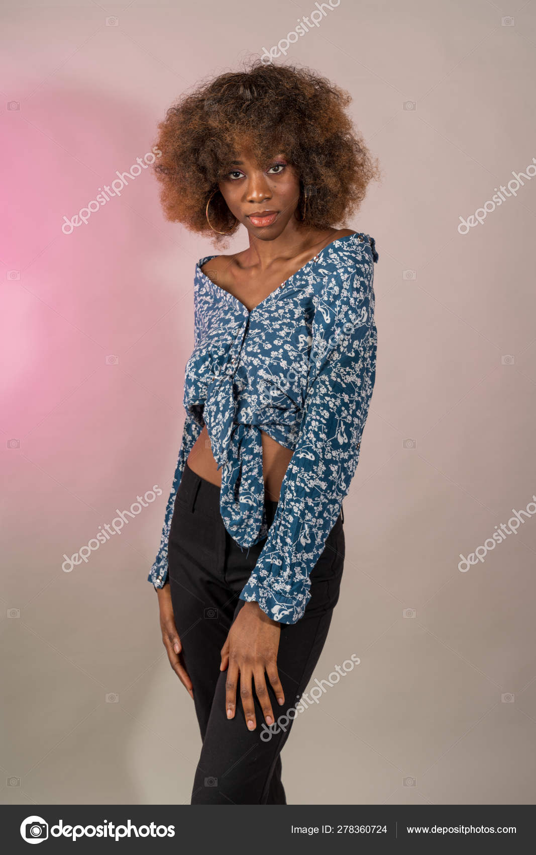 black woman with afro