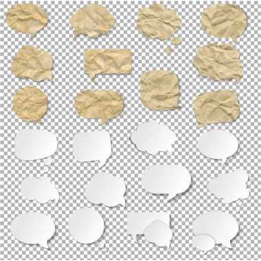 Set şeffaf arka plan degrade kafes, vektör çizim ile konuşma kabarcıklar