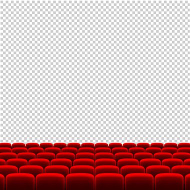Degrade kafes, koltuklarla kırmızı sinema sinema illüstrasyon vektör