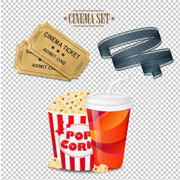 Cinema Set Isolated Gradient Mesh Vector Illustration — Stock Vector