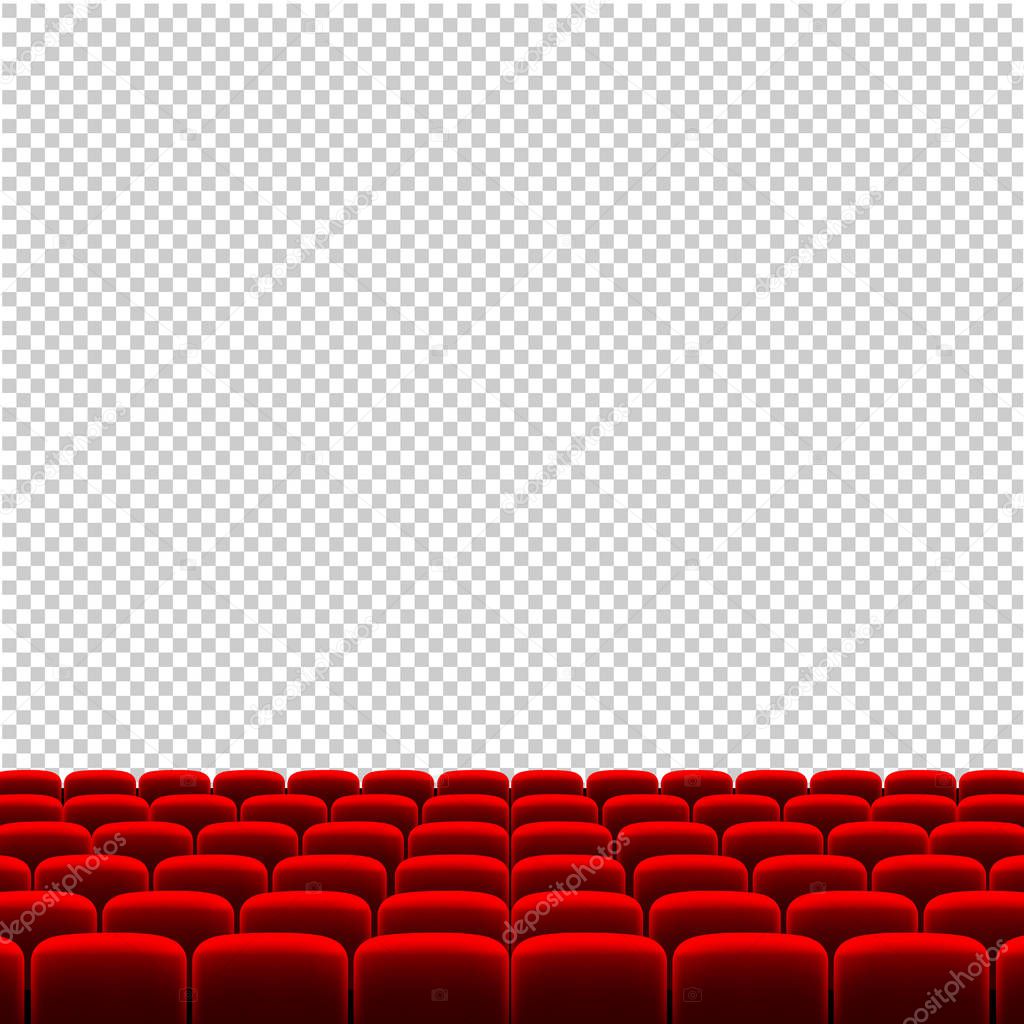 Red Cinema Movie Theater Seats With Gradient Mesh, Vector Illustration