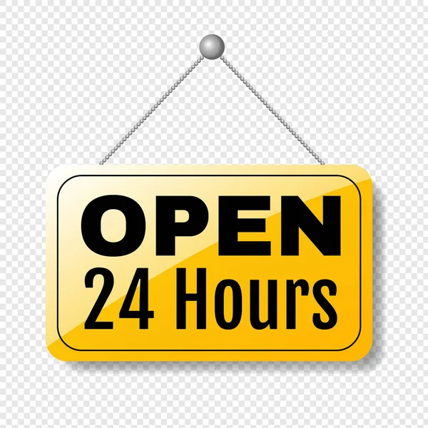 Signboard Inscription Open Sign Hours — Stock Vector