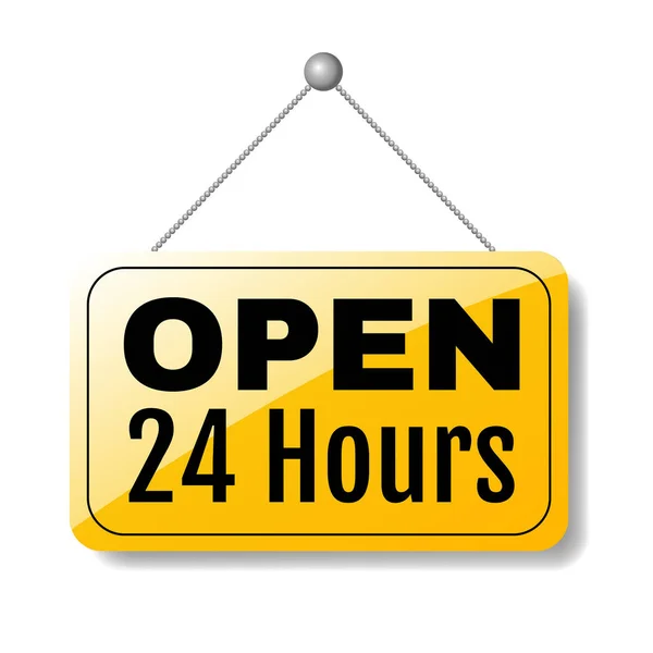 Signboard Inscription Open Sign Hours — Stock Vector