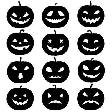 Siluet vektör çizim Pumpkins kümesinin