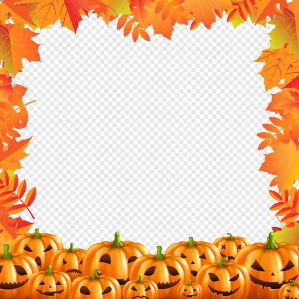 Affiche Halloween Remise Automne Isolé Fond Transparent Avec Gradient Mesh — Image vectorielle