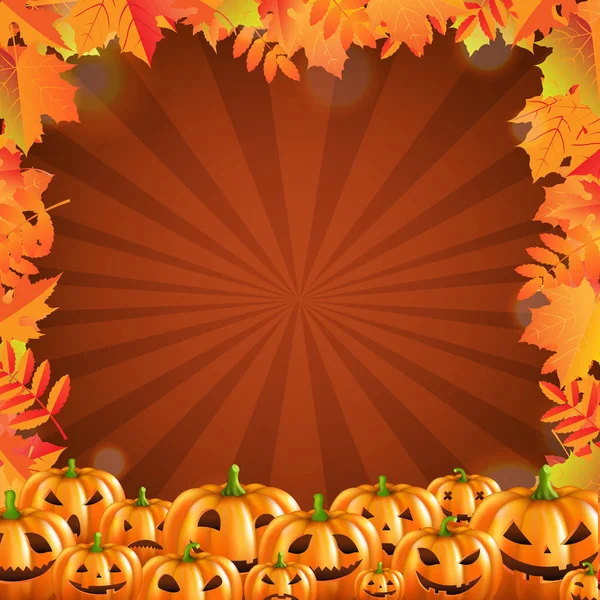Autumn Halloween Poster Gradient Mesh Vector Illustration — Stock Vector
