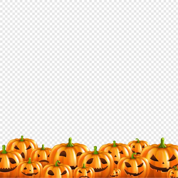 Citrouilles Bordure Fond Transparent Avec Gradient Mesh Illustration Vectorielle — Image vectorielle