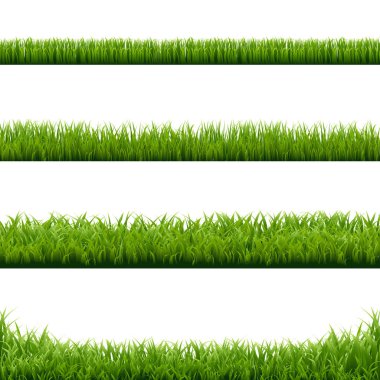 Büyük Set Yeşil Çimen Sınırları Gradyan Ağ, Vektör ResimleriComment