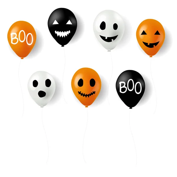 Ilustracja Wektorowa Halloween Balony Twarzy — Wektor stockowy