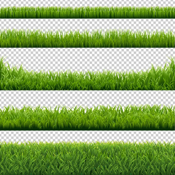 Grönt Gräs Vektor Gränser Set — Stock vektor