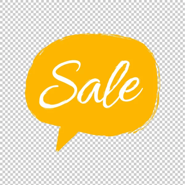 Yellow Speech Bubble Sale Lettering Vector Illustration — стоковый вектор