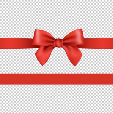 Kırmızı kurdele yay, vektör çizim ile