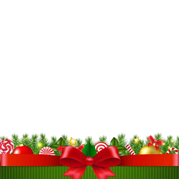 Kerst Slinger Witte Achtergrond Met Gradiënt Mesh Vectorillustratie — Stockvector