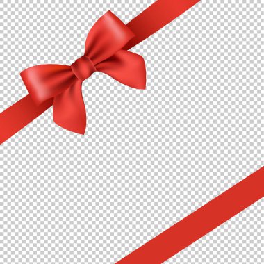 Kırmızı kurdele yay, vektör çizim ile