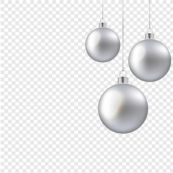 Bolas Navidad Sobre Fondo Transparente Con Malla Gradiente Ilustración Vectorial — Vector de stock