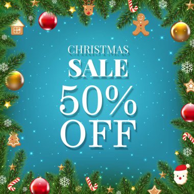 Gradyan Ağlı Xmas İndirim Posteri, Vektör Resimleri