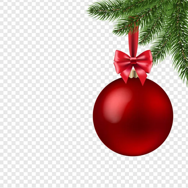 圣诞球隔离透明背景 矢量插图 — 图库矢量图片