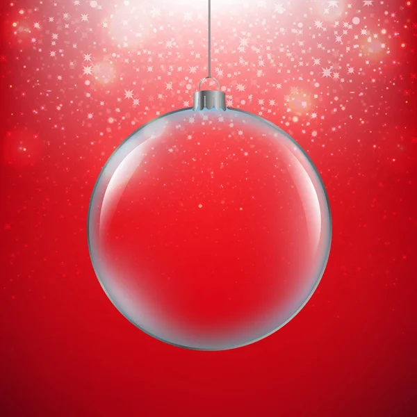 Χριστούγεννα Μπάλα Κόκκινο Φόντο Εικονογράφηση Διάνυσμα — Διανυσματικό Αρχείο