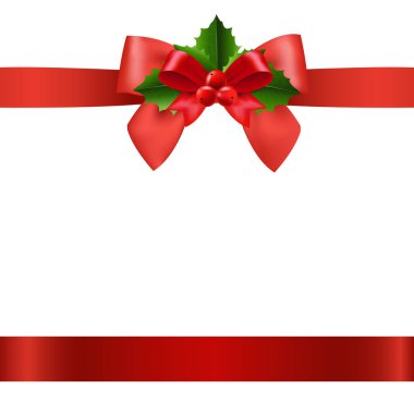 Kırmızı kurdele ile Holly Karpuzu, illüstrasyon vektör