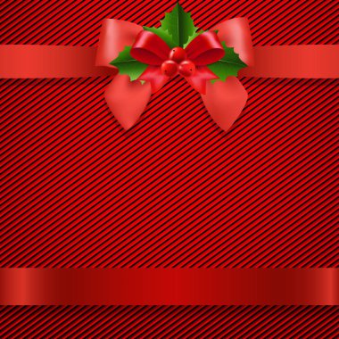 Kırmızı kurdele ile Holly Karpuzu, illüstrasyon vektör