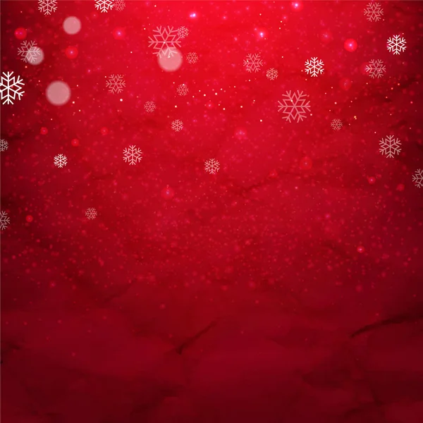 Fondo Rojo Con Copos Nieve Con Malla Gradiente Ilustración Vectorial — Archivo Imágenes Vectoriales