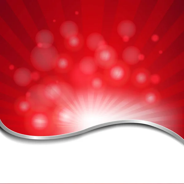 グラデーションメッシュの赤いサンバーストバナー ベクトルイラスト — ストックベクタ