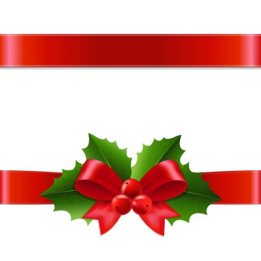 Holly Berry beyaz arka plan üzerinde izole şeritler