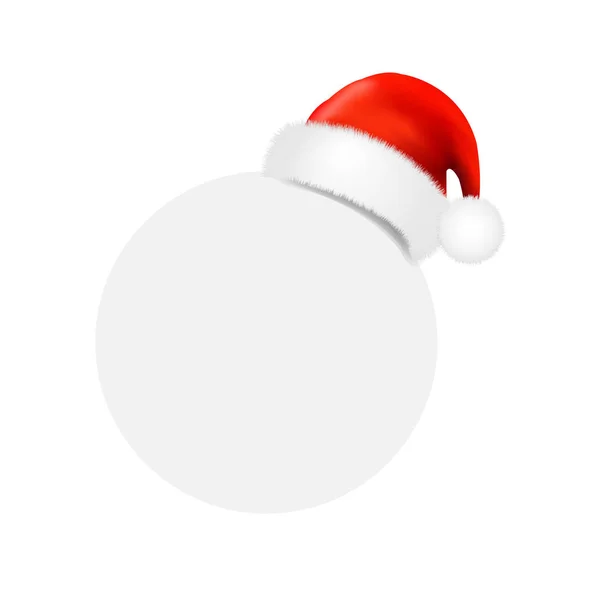 Weihnachtsmann Mütze Mit Ballbanner Mit Gradientennetz Vektor Illustratio — Stockvektor