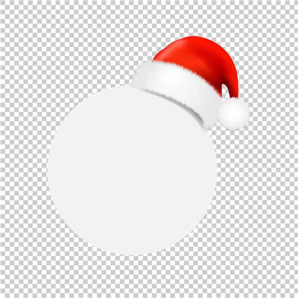 带球旗透明背景的圣诞老人帽 带渐变网 矢量图解 — 图库矢量图片