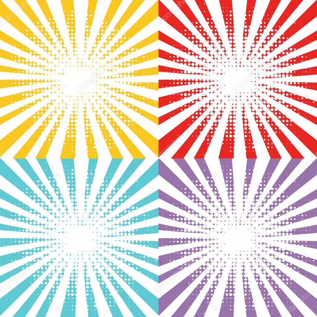 Colorful Background With Rays, Vector Illustration