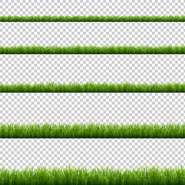 Groen Gras Set Kleurrijke Vectorillustratie — Stockvector