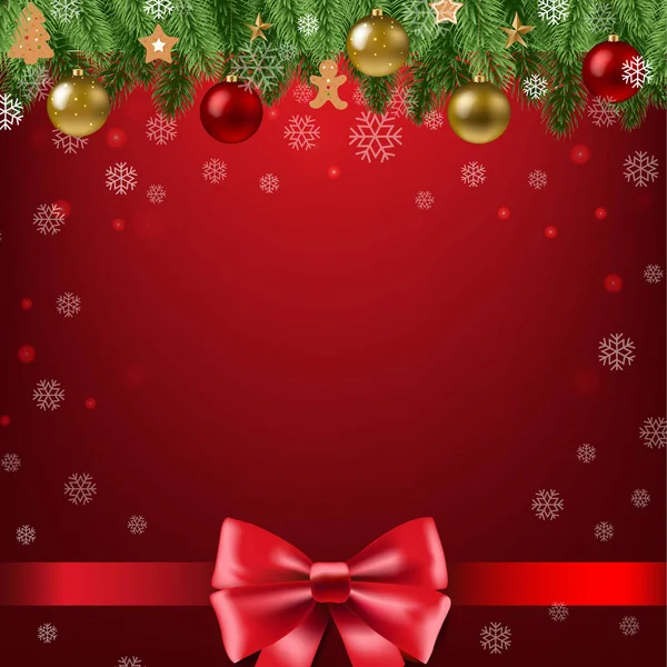 グラデーションメッシュの弓でクリスマスポスター ベクトルイラスト — ストックベクタ