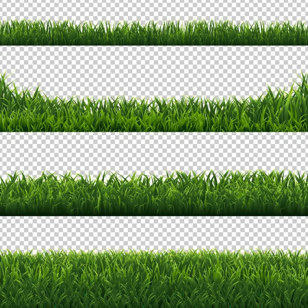Définir Des Bordures Herbe Verte Avec Espace Copie — Image vectorielle