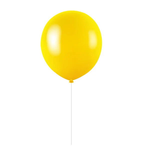 Gele Ballon Geïsoleerd Witte Achtergrond — Stockvector