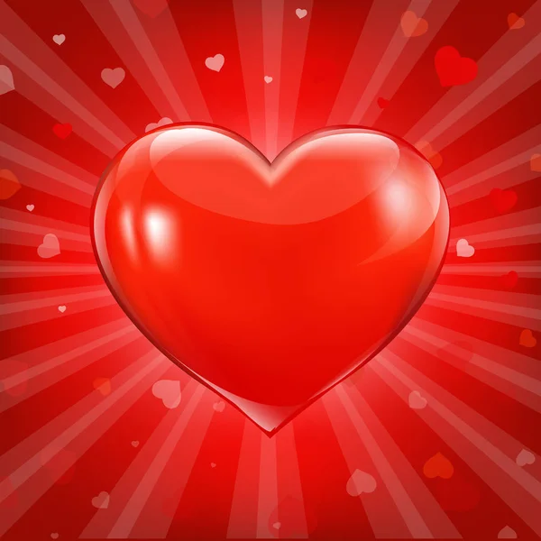 红色心脏背景与 Bokeh 与梯度网 — 图库矢量图片#