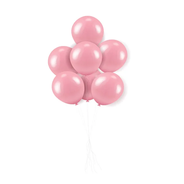 Rosa Ballonger Bukett Med Gradient Mesh Vektor Illustration — Stock vektor