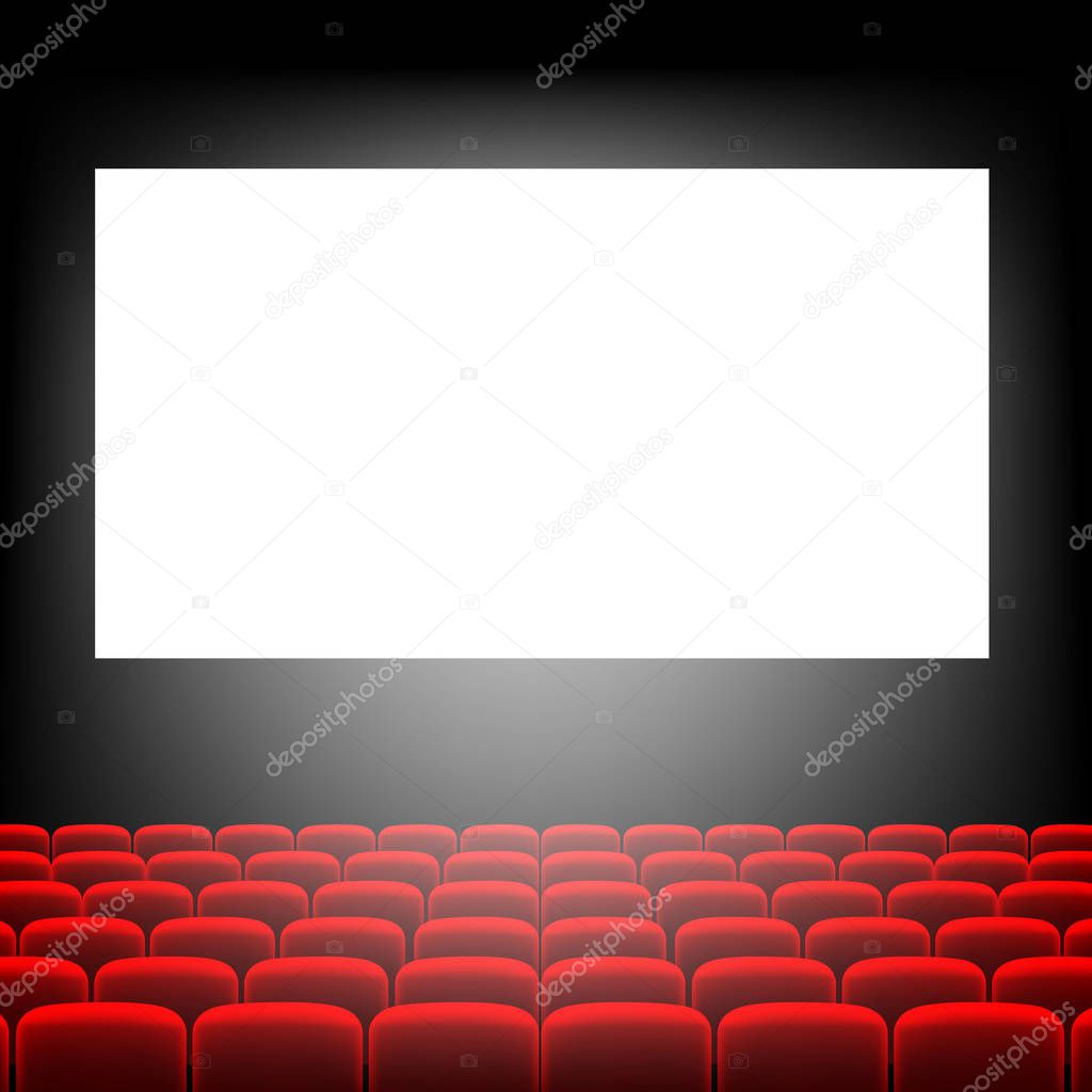 Cinema Screen With Screen With Gradient Mesh, Vector Illustration