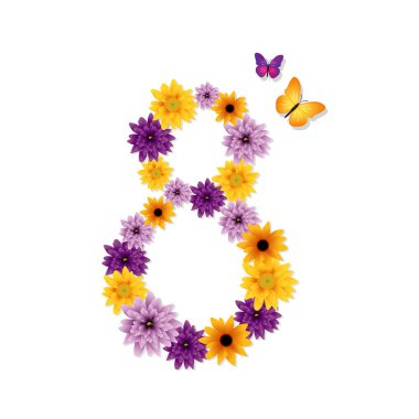 Gradyan Ağlı 8 Mart Kartı, Vektör İllüstrasyonu