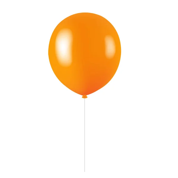 Oranje Ballon Geïsoleerd Met Gradiënt Gaas Vectorillustratie — Stockvector